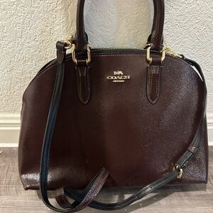Coach Quinn satchel Coach Quinn Oxblood Zip Patent Cross-Grain Leather Bag